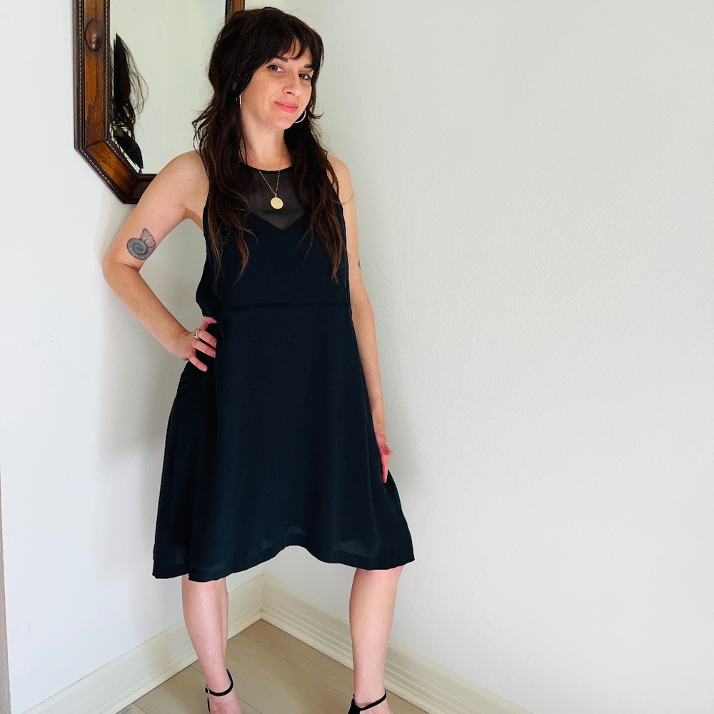 Madewell Black Sleeveless Slip Dress - Small